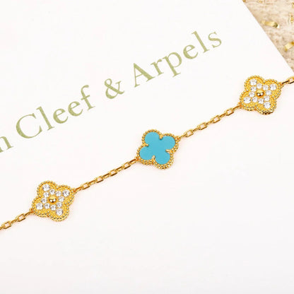 [GALE] CLOVER 5 MOTIF TURQUOISE BRACELET COLLECTION