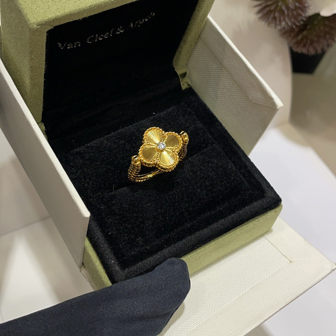 [GALE]CLOVER RIVERSIBLE BLUE AGATE RING