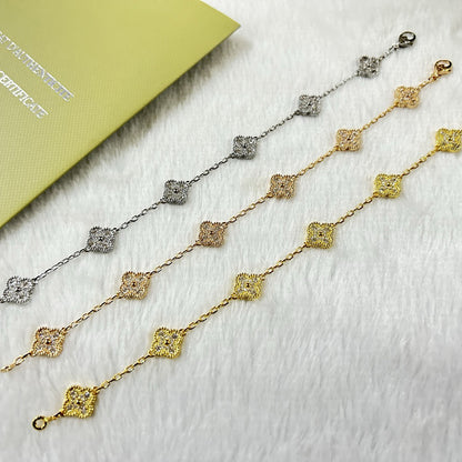 [GALE]CLOVER 6 MOTIF DIAMOND BRACELET