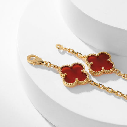[GALE]CLOVER 10 MOTIFS CARNELIAN NECKLACE