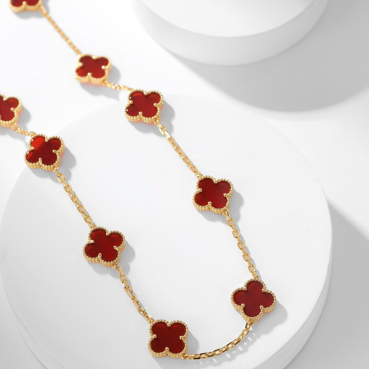 [GALE]CLOVER 10 MOTIFS CARNELIAN NECKLACE