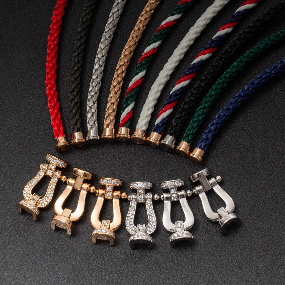 [GALE]FORCE LARGE HORSESHOE FULL DIAMOND BRACELET ROSE GOLD