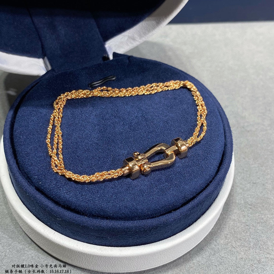 [GALE]FORCE SMALL HORSESHOE  DIAMOND CHAIN ROPE BRACELET