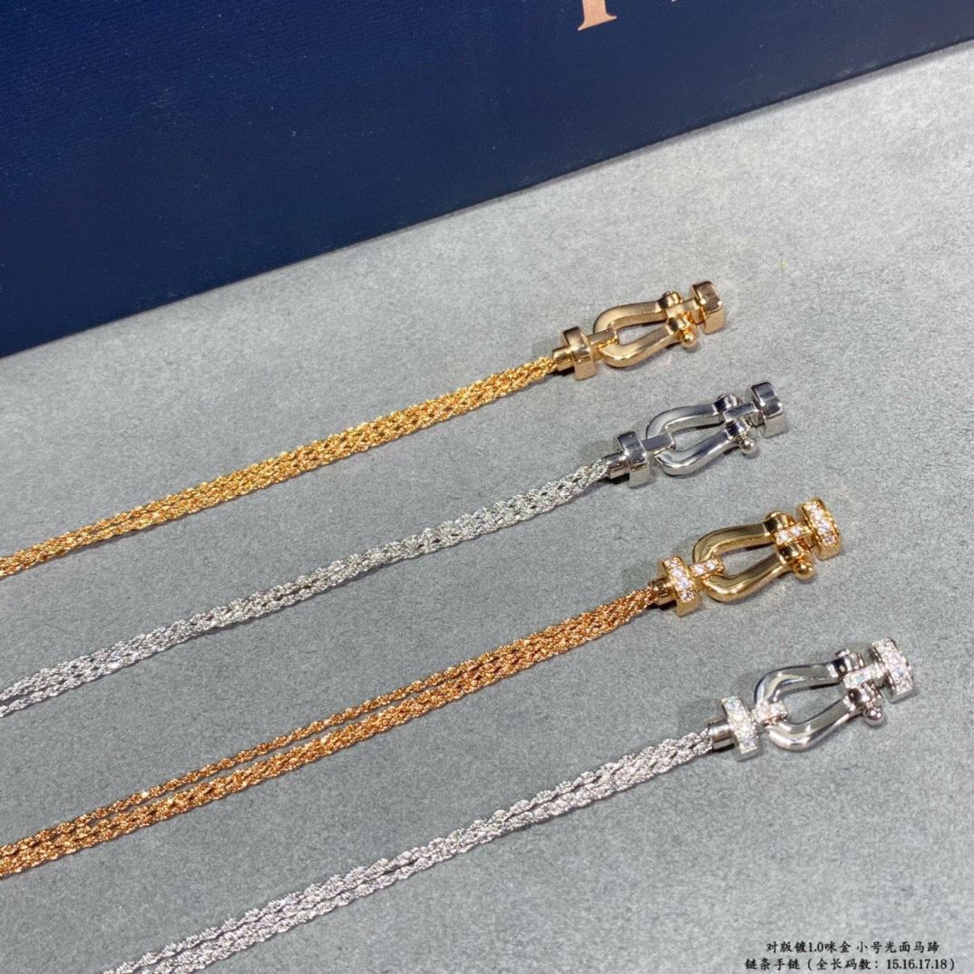 [GALE]FORCE SMALL HORSESHOE  DIAMOND CHAIN ROPE BRACELET