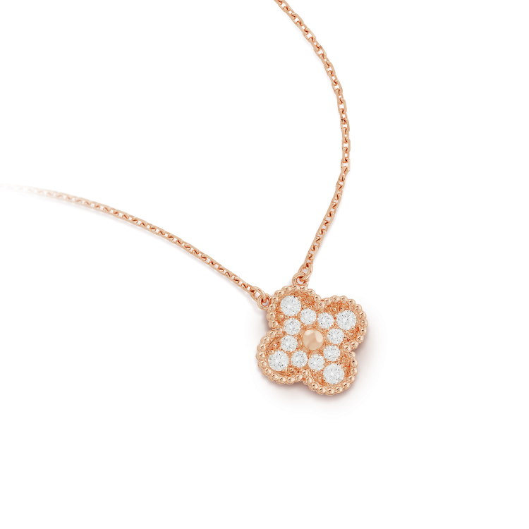 [NOVO]クローバー 15mm ダイヤモンド シングルフラワーネックレス
