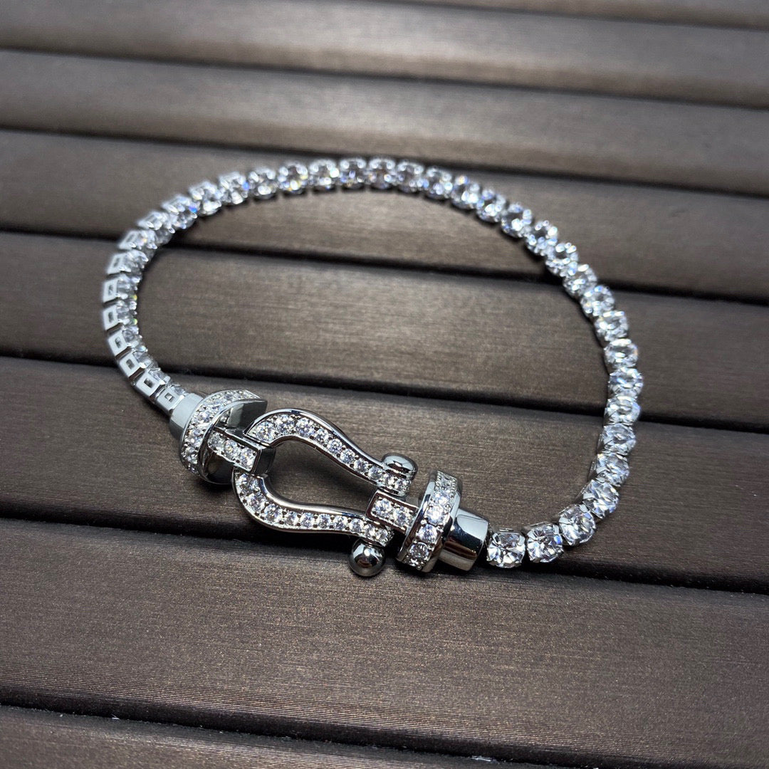 [GALE]FORCE  LARGE HORSESHOE FULL DIAMOND TENNIS BRACELET