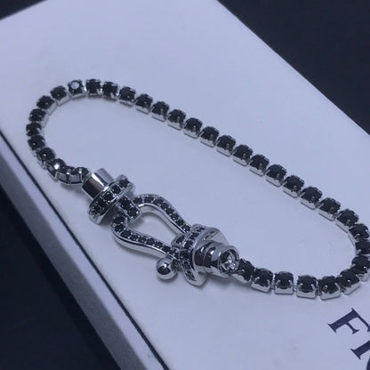 [GALE]FORCE  LARGE HORSESHOE FULL DIAMOND TENNIS BRACELET