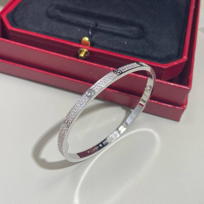 [GALE] JUSTE Diamond & LOVE Diamond-Paved Bracelet Stack Set