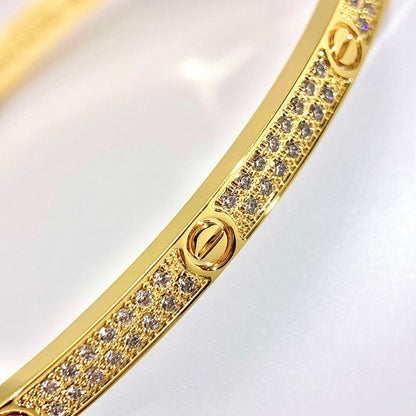 [GALE]Clover & Love Diamond-Paved Radiant Line 2-Piece Bracelet Stack Set