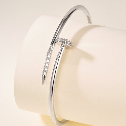 [GALE] JUSTE Diamond & LOVE Diamond-Paved Bracelet Stack Set