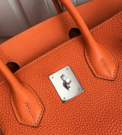 HM BIRKIN ORANGE TOGO LEATHER SILVER HARDWARE