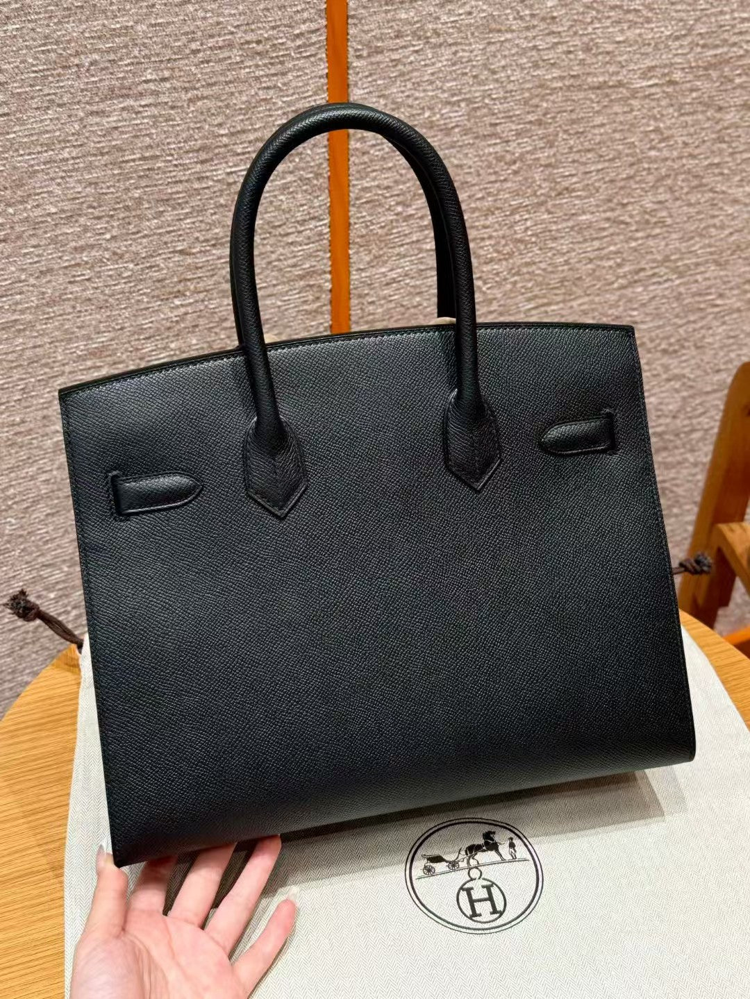 HM BIRKIN SELLIER BLACK EPSOM LEATHER SILVER HARDWARE
