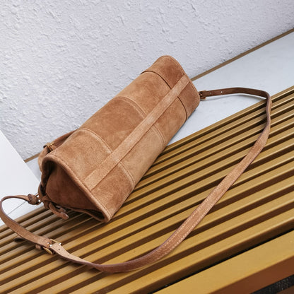 pra medium 32cm brown suede tote bag