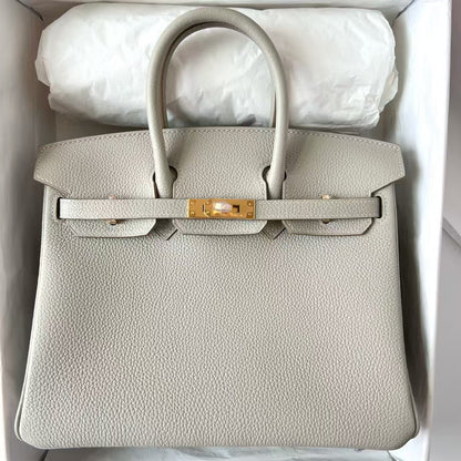 HM Birkin Bag Pearl Grey Togo Leather Gold Hardware