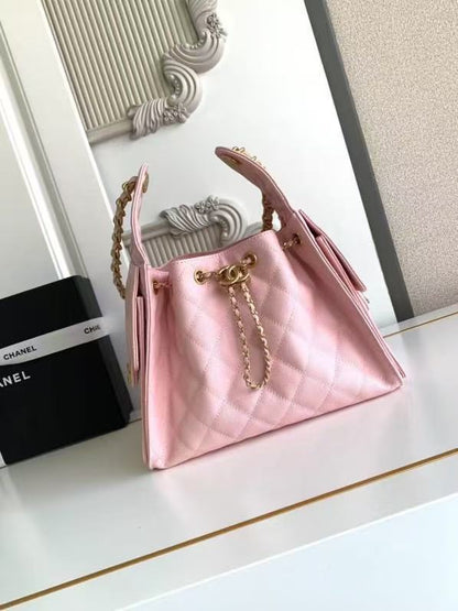 CC 25C Hobo Bag 30cm Pink Grained Calfskin