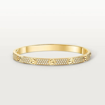 [GALE] LOVE  Classic & Diamond-Paved Bracelet Stack Set