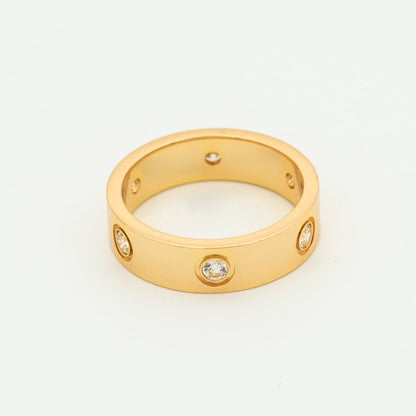 [GALE]LOVE RING 5.5MM 6 DIAMONDS PINK GOLD