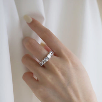 [GALE]Elegant Princess Cut Tennis Ring