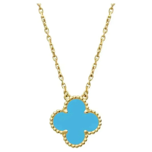 [GALE]CLOVER 15MM VINTAGE TURQUOISE NECKLACE