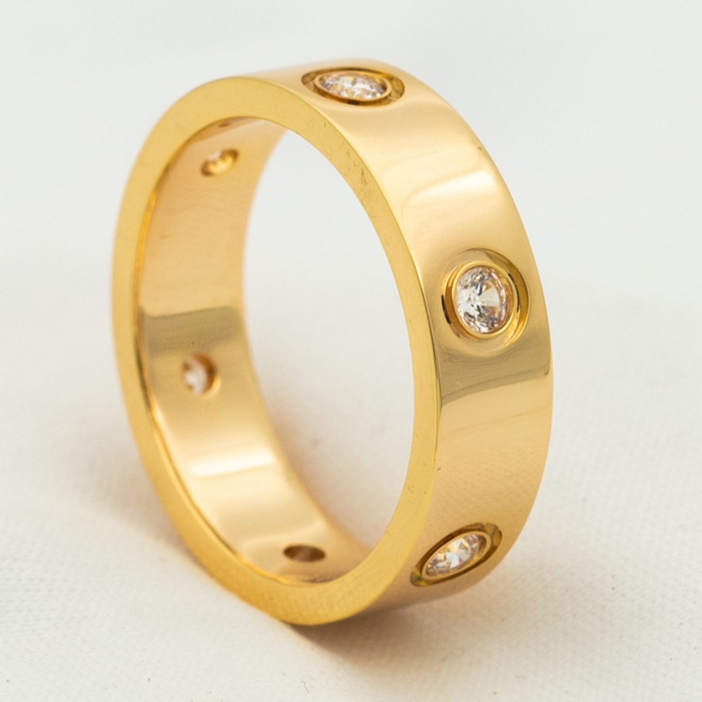 [GALE]LOVE RING 5.5MM 6 DIAMONDS PINK GOLD