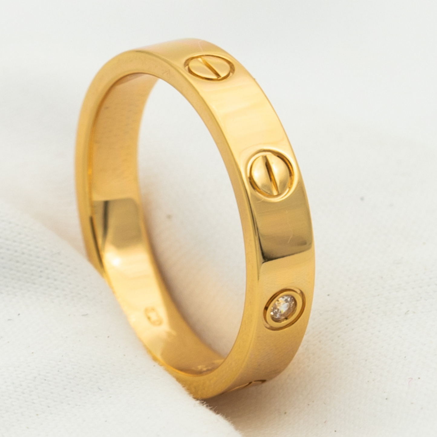 [GALE]LOVE RING 4MM 1 DIAMOND PINK GOLD