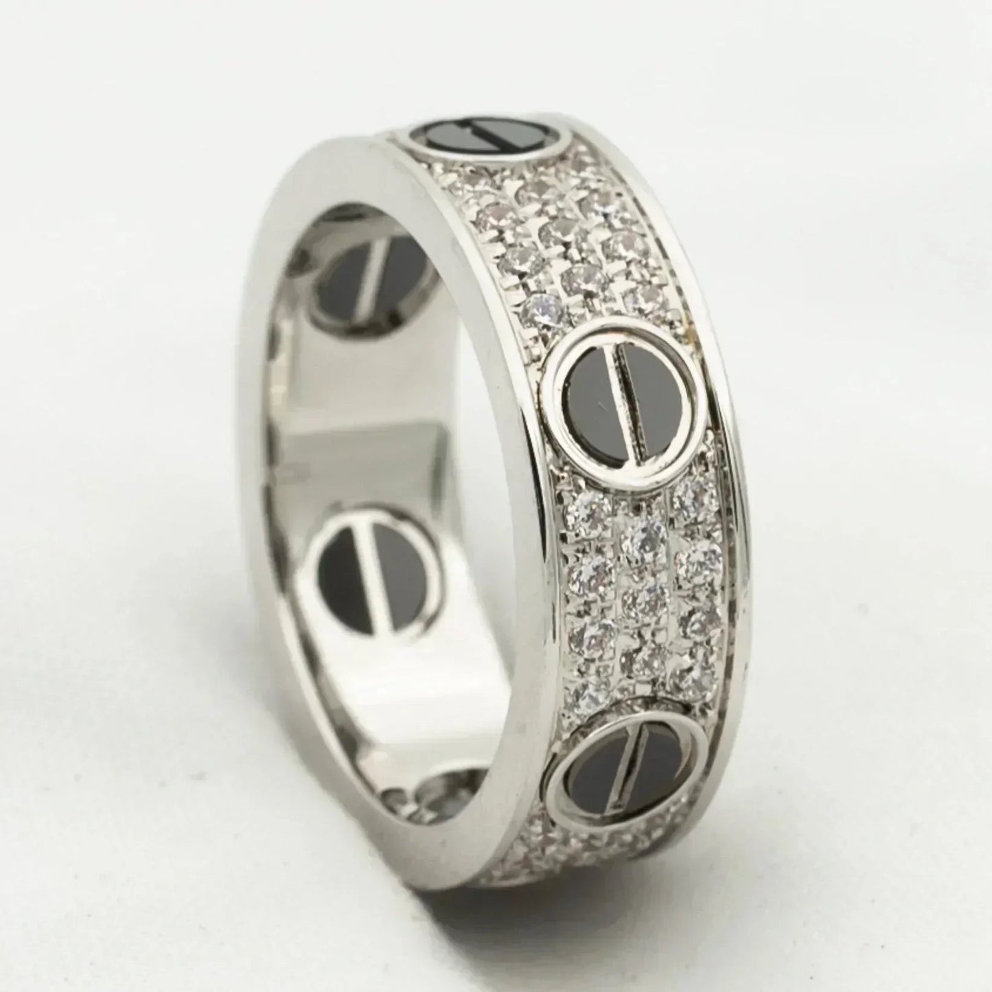 [GALE]LOVE RING 5.5MM DIAMONDS PAVED CERAMIC