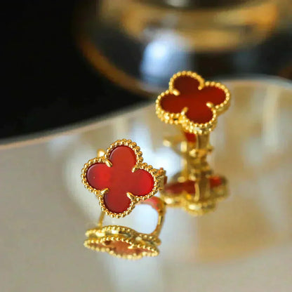 [GALE]CLOVER MEDIUM 1 MOTIFS CARNELIAN  EARRINGS