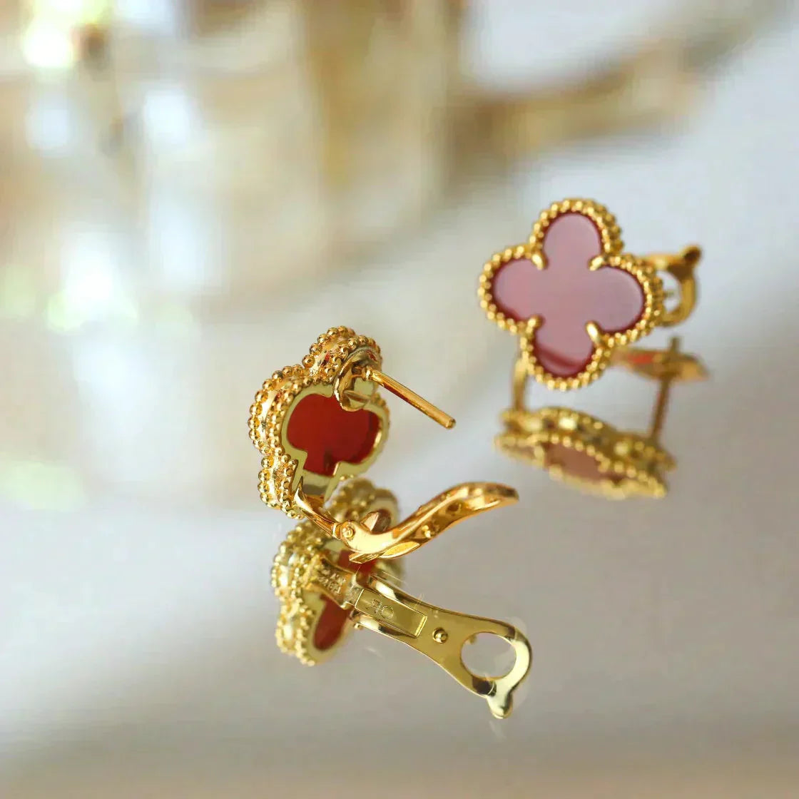 [GALE]CLOVER MEDIUM 1 MOTIFS CARNELIAN  EARRINGS
