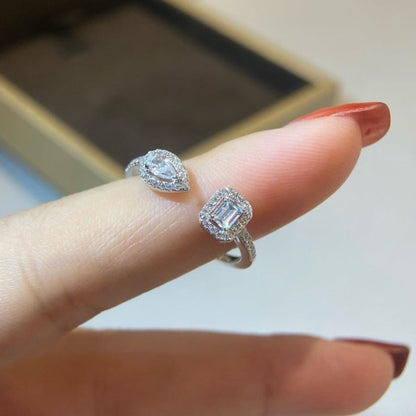 [GALE]MY TWIN TOI & MOI SILVER DIAMOND RING