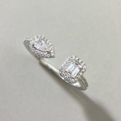 [GALE]MY TWIN TOI & MOI SILVER DIAMOND RING