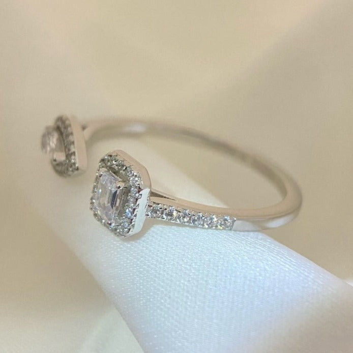 [GALE]MY TWIN TOI & MOI SILVER DIAMOND RING