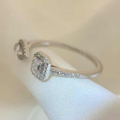 [GALE]MY TWIN TOI & MOI SILVER DIAMOND RING