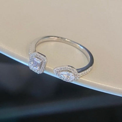 [GALE]MY TWIN TOI & MOI SILVER DIAMOND RING