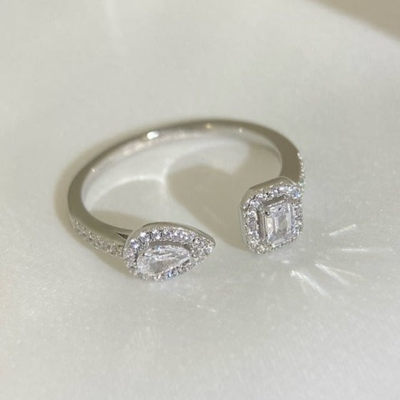 [GALE]MY TWIN TOI & MOI SILVER DIAMOND RING