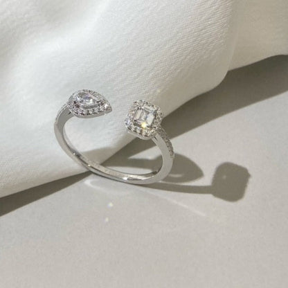 [GALE]MY TWIN TOI & MOI SILVER DIAMOND RING