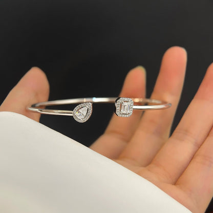 [GALE]JONC FLEX MY TWIN TOI & MOI SILVER DIAMOND BRACELET