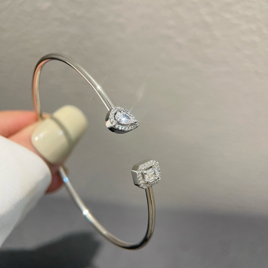 [GALE]JONC FLEX MY TWIN TOI & MOI SILVER DIAMOND BRACELET