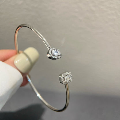 [GALE]JONC FLEX MY TWIN TOI & MOI SILVER DIAMOND BRACELET