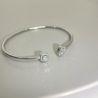[GALE]JONC FLEX MY TWIN TOI & MOI SILVER DIAMOND BRACELET