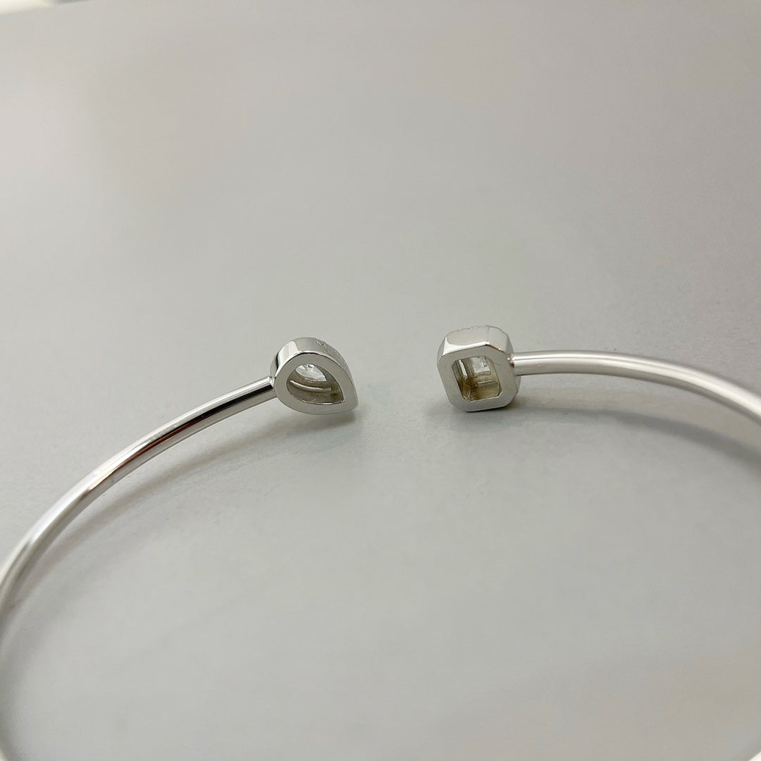 [GALE]JONC FLEX MY TWIN TOI & MOI SILVER DIAMOND BRACELET