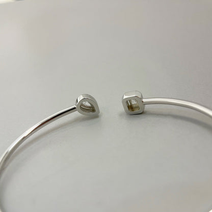 [GALE]JONC FLEX MY TWIN TOI & MOI SILVER DIAMOND BRACELET