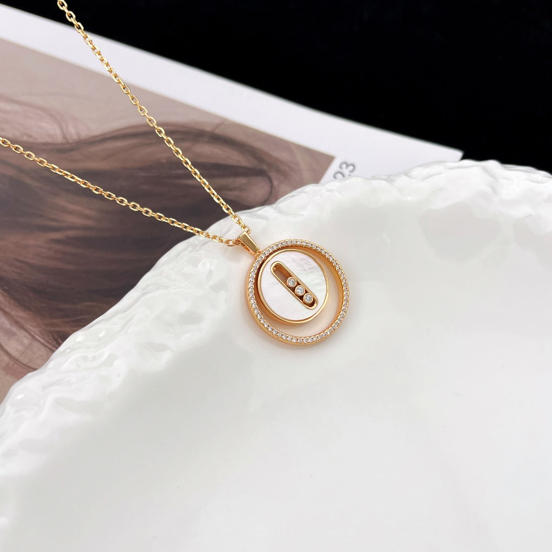 [GALE]LUCKY MOVE MM NACRE BLANCHE DIAMOND NECKLACE