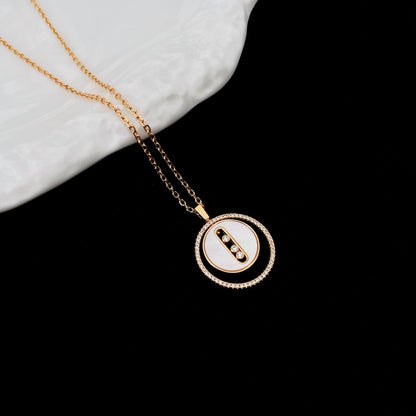 [GALE]LUCKY MOVE MM NACRE BLANCHE DIAMOND NECKLACE