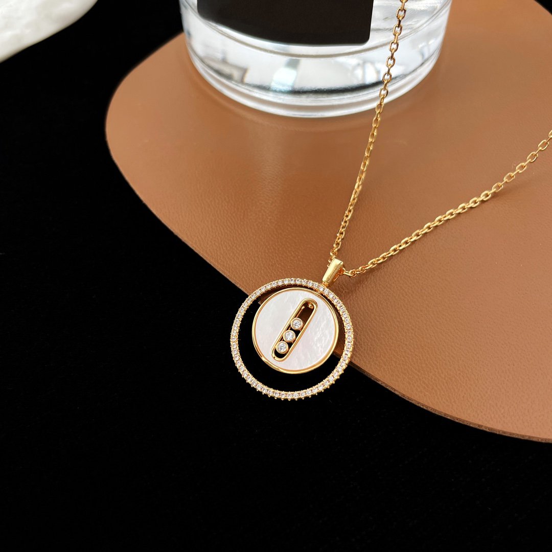 [GALE]LUCKY MOVE MM NACRE BLANCHE DIAMOND NECKLACE