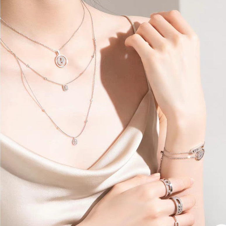 [GALE]LUCKY MOVER PM PAVED NECKLACE