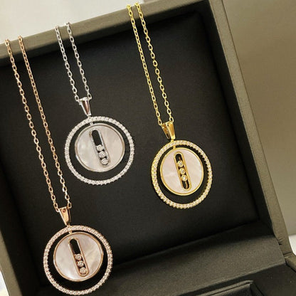 [GALE]LUCKY MOVE MM NACRE BLANCHE DIAMOND NECKLACE