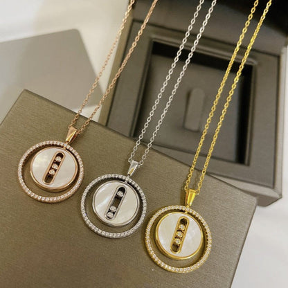 [GALE]LUCKY MOVE MM NACRE BLANCHE DIAMOND NECKLACE