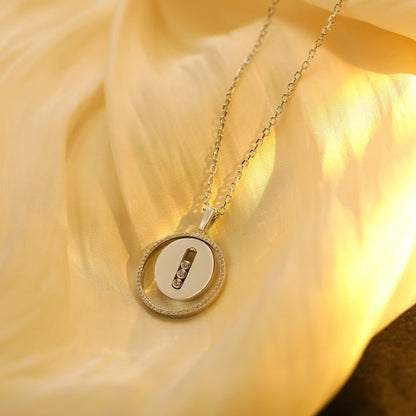 [GALE]LUCKY MOVE MM SILVER DIAMOND NECKLACE