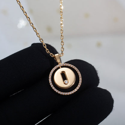 [GALE]LUCKY MOVE PM NECKLACE PINK GOLD DIAMOND