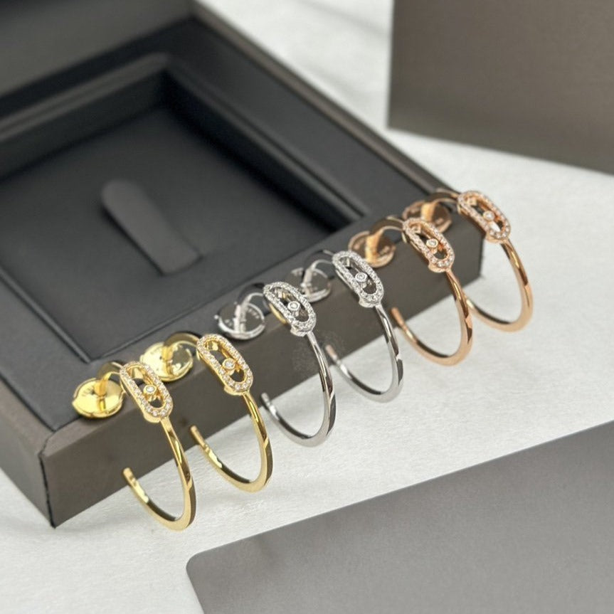 [GALE]CREOLES MOVE UNO PM DIAMOND EARRINGS